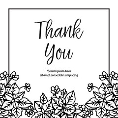 Thank you concept floral background in vector