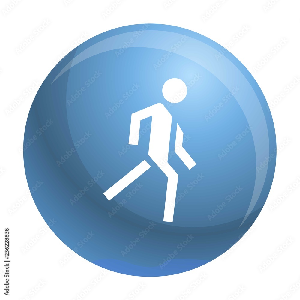 Poster running man icon. simple illustration of running man vector icon for web design isolated on white ba