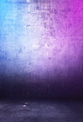 interior with neon lights