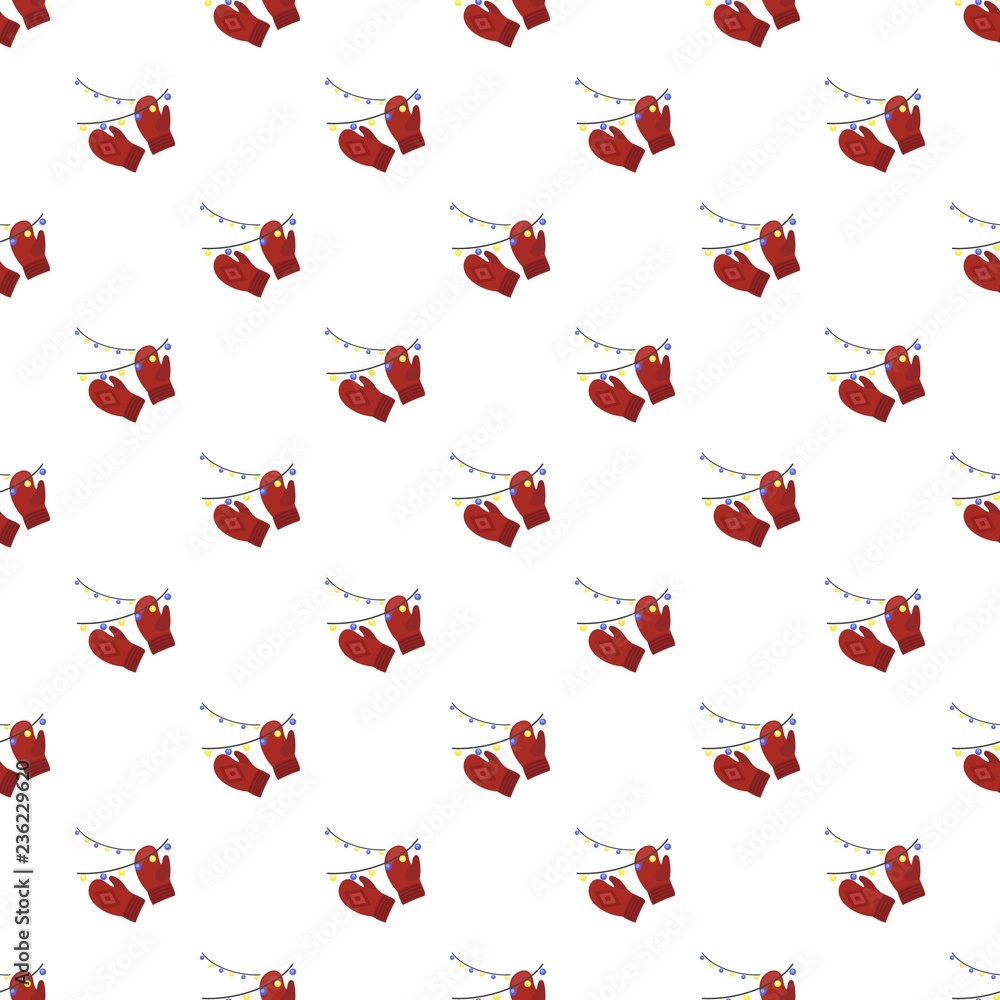 Poster red winter gloves pattern seamless vector repeat for any web design