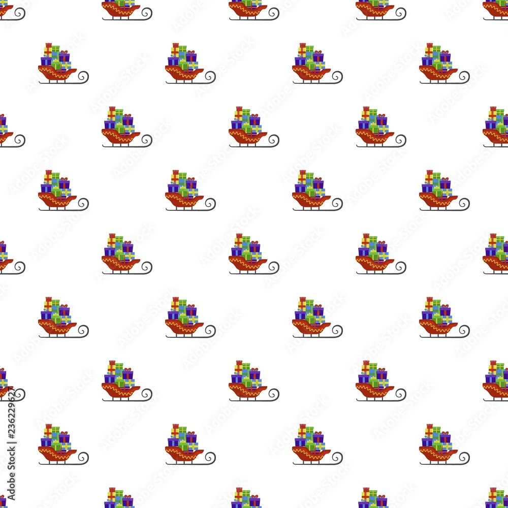 Poster santa claus sleigh pattern seamless vector repeat for any web design
