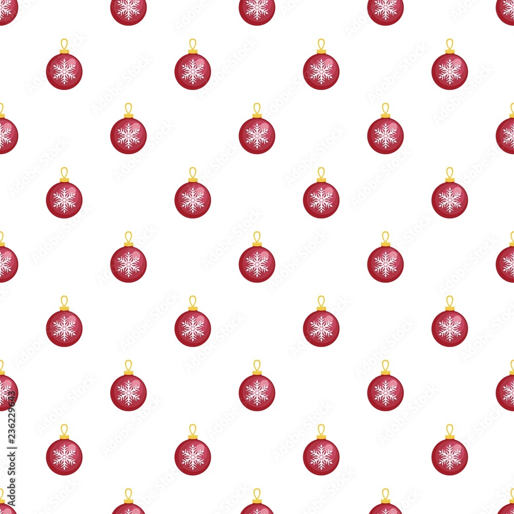 Poster red fir tree ball pattern seamless vector repeat for any web design