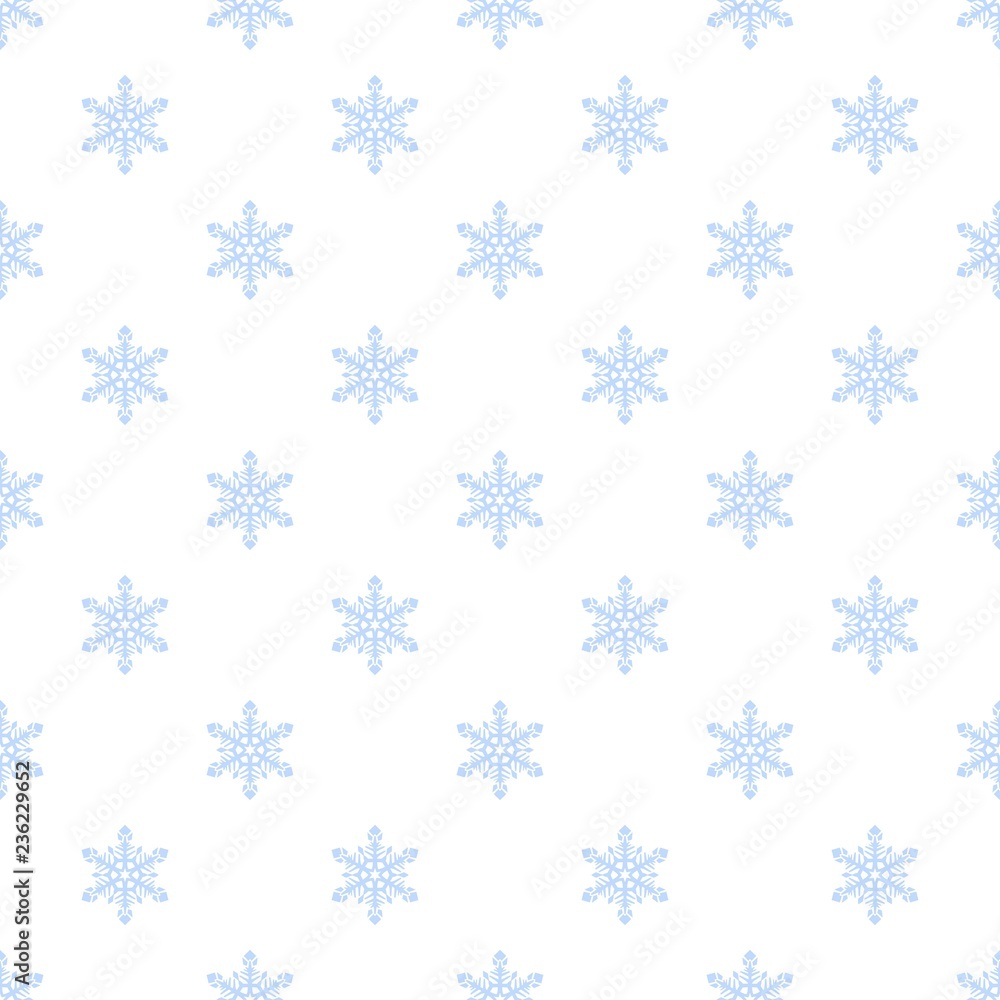 Poster white snowflake pattern seamless vector repeat for any web design