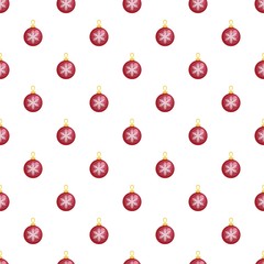 Red fir tree ball pattern seamless vector repeat for any web design