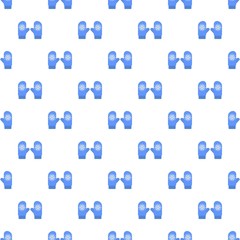 Fototapeta premium Winter blue gloves pattern seamless vector repeat for any web design