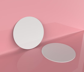 beer coasters isolated on the pink  background. 3d illustration