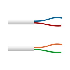 Electrical cable with colored wires