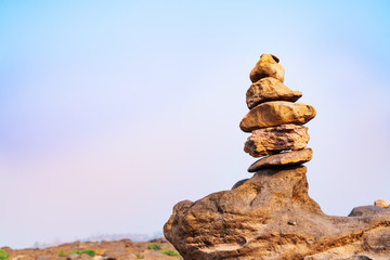 Fototapeta na wymiar Balance and harmony stone stack, the difference always outstanding and put on top, stone, balance, rock, peaceful concept