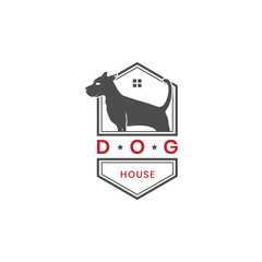 Vintage house of dog logo design