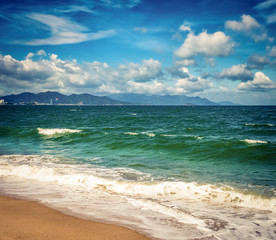 Obrazy na Szkle  Malowniczy piękny widok na plażę Nha Trang?