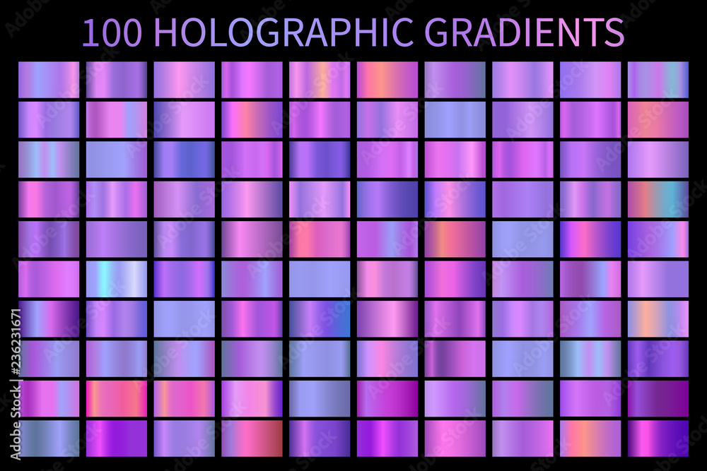 Sticker holographic gradient colorful background. hologram foil texture gradient template