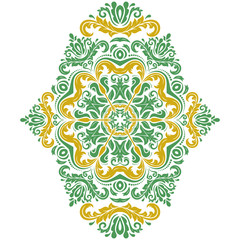 Elegant colored ornament in classic style. Abstract traditional pattern with oriental elements. Classic vintage pattern