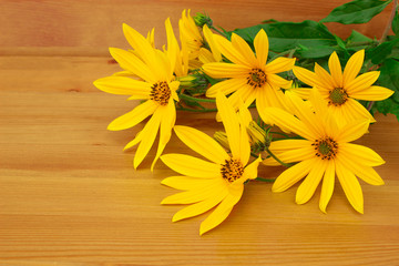 Bouquet of flowers. Jerusalem artichoke