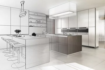 Zeitgenössisch gestaltete Küche (Entwicklung) © 4th Life Photography