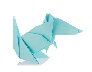 Blue rat of origami