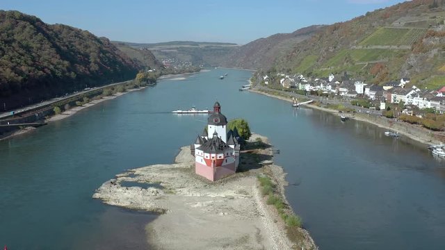 Kaub and Pfalzgrafenstein Castle a Unique Toll on the Rhine in Germany