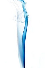 Blue smoke isolated on white background