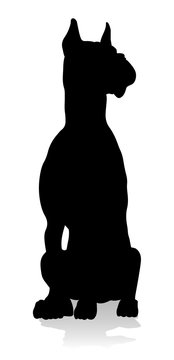 recommend clip art: A detailed animal silhouette of a pet dog