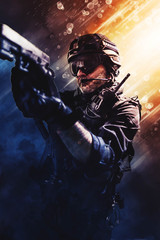 special forces soldier police, swat team member