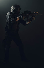 Fototapeta premium special forces soldier police, swat team member