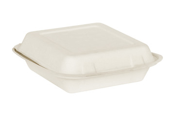 Natural plant fiber food box isolated on white background