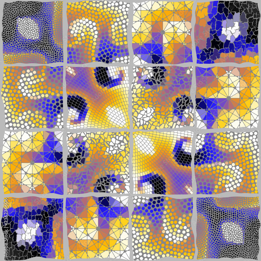 Poster Vector mosaic art pattern. Vector mosaic image