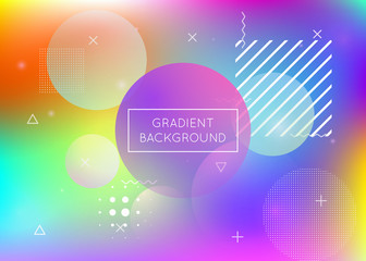 Liquid shapes background with dynamic fluid. Holographic bauhaus gradient with memphis elements. Graphic template for flyer, ui, magazine, poster, banner and app. Vibrant liquid shapes background.