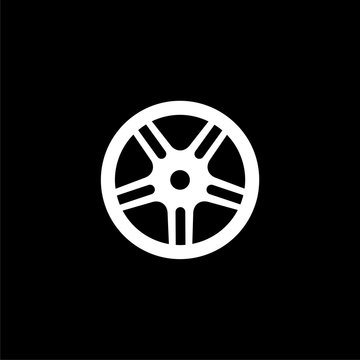 recommend clip art: Car, vehicle or automobile tire icon or logo on dark background