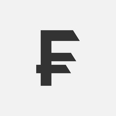 Currency icon. Money. Franc. Vector illustration.