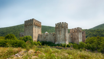 The orthodox monastery Manasija in Serbia from the outside