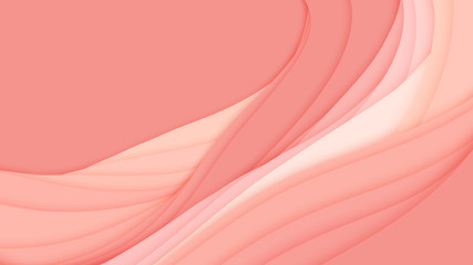 Vector 3D abstract background with paper cut shape. Colorful pink carving art. Paper craft Antelope canyon landscape with gradient colors. Minimalistic design for business presentations, flyers.