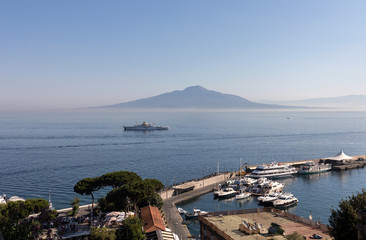  View over Marina and Bay of Naples, Sorrento, Neapolitan Riviera, Italy
