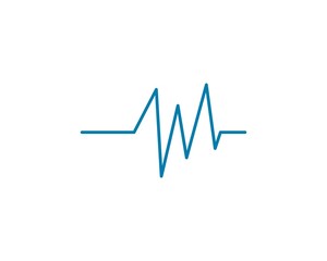 Fototapeta na wymiar Heartbeat Cardiogram Icon Vector Logo Template