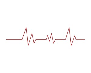 Heartbeat Cardiogram Icon Vector Logo Template