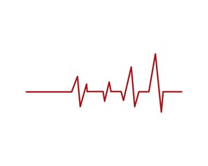 Heartbeat Cardiogram Icon Vector Logo Template
