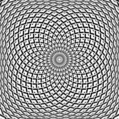 Fototapeta premium Op art abstract design. Geometric convex rotation pattern.
