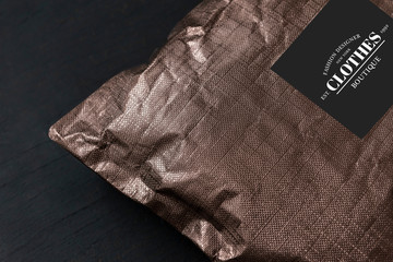 Brown shiny envelope packaging mockup