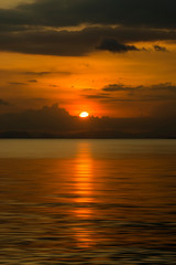Sunset sky on the lake