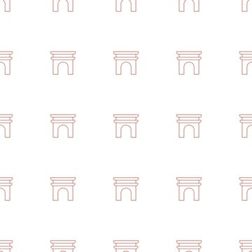 european pattern repeat seamless on white background. Editable line european icons from architecture collection. Arc de Triomphe icon for web and mobile.