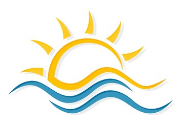 Sun and Sea Symbol. 