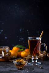 tangarine marmalade jam. dark food photo style