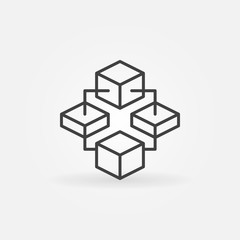 Fototapeta premium Ikona koncepcja konspektu technologii wektorowej Blockchain lub element logo