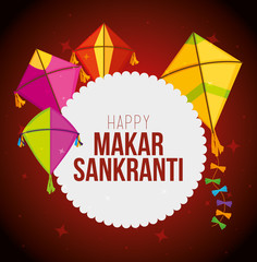 makar sankranti sticker with kites style