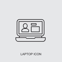 laptop icon. line laptop icon from company collection. Use for web, mobile, infographics and UI/UX elements. Trendy laptop icon.