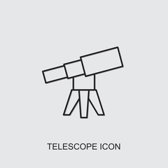 telescope icon. line telescope icon from education collection. Use for web, mobile, infographics and UI/UX elements. Trendy telescope icon.
