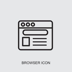 Fototapeta na wymiar browser icon. outline browser icon from media collection. Use for web, mobile, infographics and UI/UX elements. Trendy browser icon.
