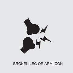 broken leg or arm icon. filled broken leg or arm icon from medicine collection. Use for web, mobile, infographics and UI/UX elements. Trendy broken leg or arm icon.