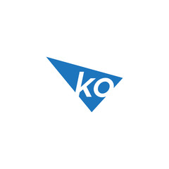 initial two letter ko negative space triangle logo