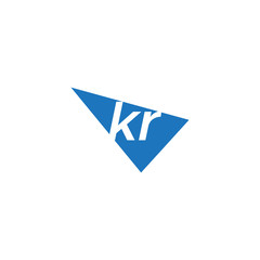 initial two letter kr negative space triangle logo