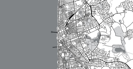 Urban vector city map of Blackpool, England